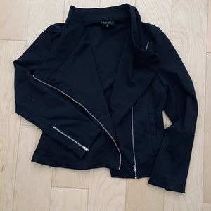 Anthropologie W5 diagonal zip jacket in black